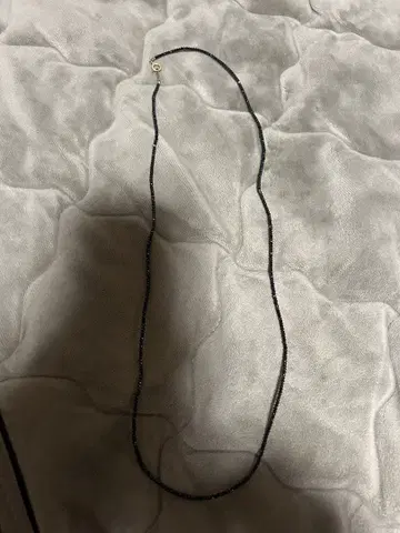 블랙 스피넬 목걸이 체인 새상품 60cm 염주 파워스톤