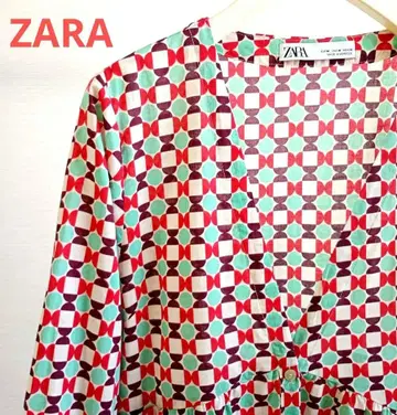ZARA 자라 롱 기장 원피스 레트로 패턴 플레어 빅 L 사이즈 상당