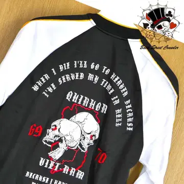 새상품 JUNKY'S PARADISE 스카잔 스컬 자수 M 저지