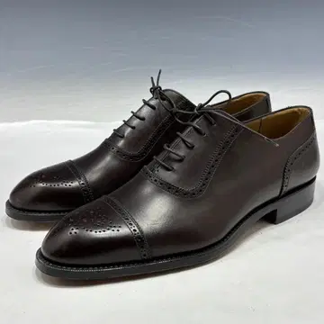 미사용 [ 듀퐁 정품 ] 드레스 슈즈/가죽/다크 브라운/세미 그로브