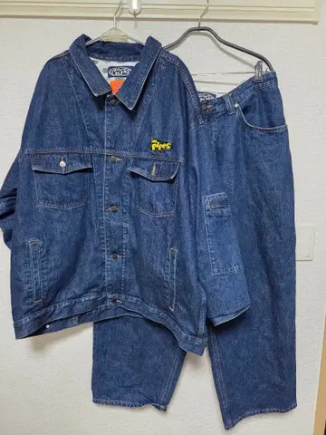 코무돗토 유타 착용 LEE PIPES x KEBOZ DENIM 셋업 XL