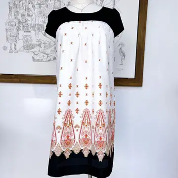 새상품급 슬리브리스 원피스 페이즐리 무늬 고급 9AR