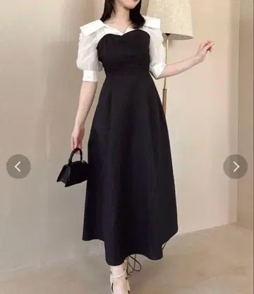 dazzlin 다즈린 원피스 빅칼라 도킹 베어 원피스