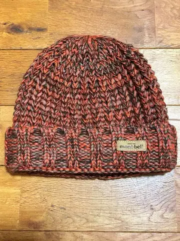 mont-bell 니트 모자 비니 오렌지 계열 M/L