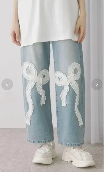 merry Jenny 프릴 리본 팬츠 데님