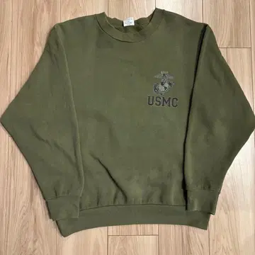 USMC 미군 해병대 실물 맨투맨 트레이닝복 올리브 S