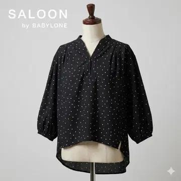 SALOON by BABYLONE 폴카 도트 벌룬 소매 블라우스 38