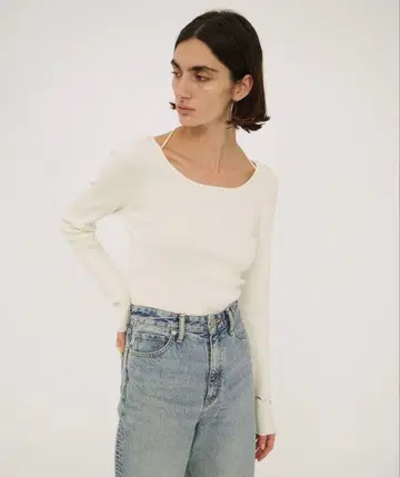 CLANE 클라네 ARRANGE RIBBON KNIT TOPS