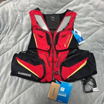 SHIMANO 리미티드 프로 낚시용 조끼 2XL 브래드 레드