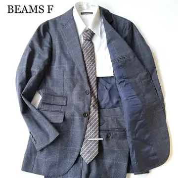 [ 새상품급 ] BEAMS F 수트 셋업 글렌체크 파랑 48