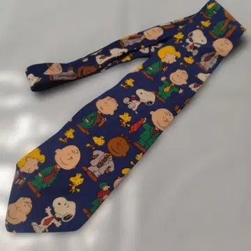 PEANUTS 캐릭터 넥타이 100% 실크 빈티지 USA제