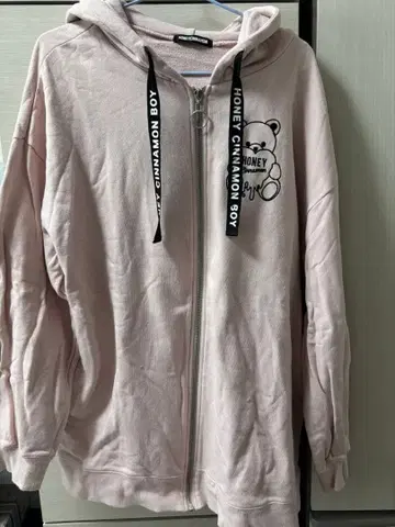 허니 시나몬 후드티 핑크 곰