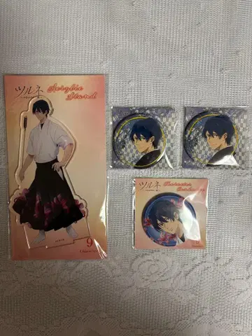 츠루네 타키가와 마사키 캔뱃지 아크릴 스탠드 4종 세트