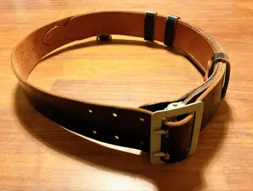 폴리스맨 벨트 두꺼운 가죽 D링 부착 샘 브라운풍 투박 빈티지