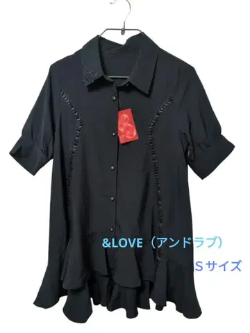 새상품 &LOVE (앤드러브) 네이비 컬러 롱 하트 패턴 A라인