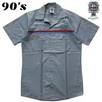 80s 90s 미국산 [도그타운] 오픈 카라 워크 셔츠 빈티지