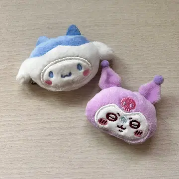 치이카와 산리오 헤어 클립 시나모롤 하치와레 쿠로미 모몽가