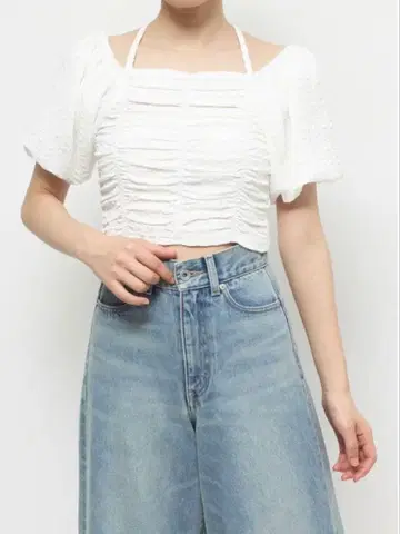 MERCURYDUO 크롭 셔링 티셔츠