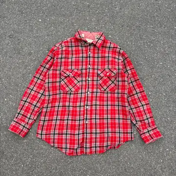 최상급 옴브레 90s 세인트 존스베이 옴브레 체크 울 셔츠 L