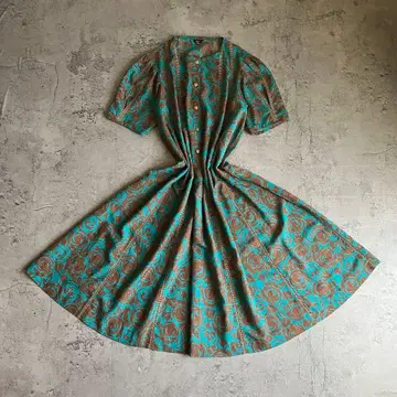 셔츠 원피스 퍼프 슬리브 쇼와 레트로 화려함 컬러풀 고딕 캐주얼