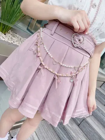 LIZ LISA 데코 체인 벨트 스커트 핑크 택 포함 미사용 양산