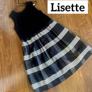 Lisette 리제타 체크 도킹 미디 원피스 울 x 실크 혼방