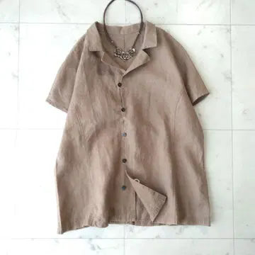 146 요건 레일 린넨 100% 프렌치 슬리브 셔츠 블라우스