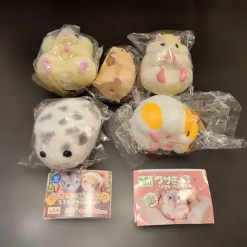 햄스터 야와못치 후사큐루 말랑말랑 봉제 인형 소프트 비닐 5세트