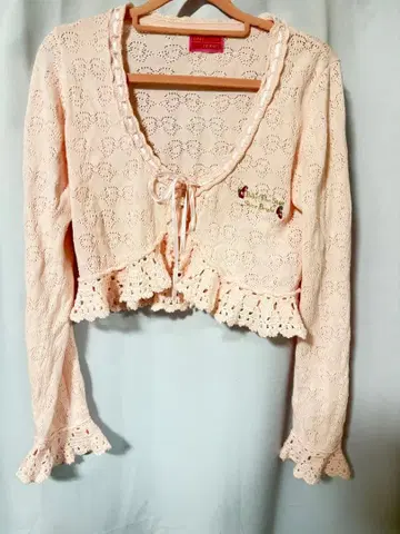 베이비더스타즈 샤인브라이트 가디건 볼레로 긴팔 핑크 딸기