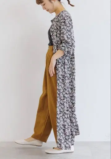 택 포함 꽃무늬 긴팔 롱 원피스 2way 겉옷 스튜디오 클립