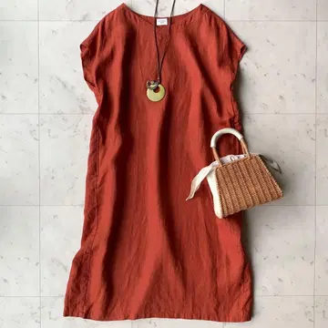 새상품급 어반 리서치 도어스 프렌치 슬리브 린넨 원피스 린넨 100%