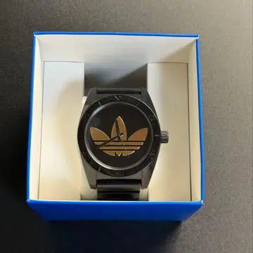 adidas 아디다스 손목시계 트레포일 로고 블랙 골드