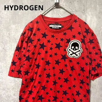 HYDROGEN 별 프린트 해골 와펜 티셔츠 캐주얼