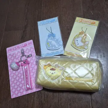 키티 푸딩 시나모 하나마루 유령 슬라이드 거울 키링 파우치