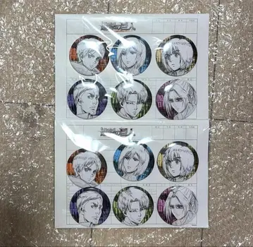 진격의 거인 Key:prime 캔뱃지 세트 리바이 한지 엘렌 미카사