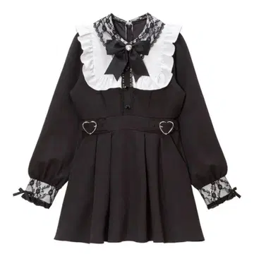 DearMyLove 레이스 겹침 하트 버클 벨트 원피스 유메텐보