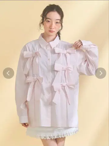 merry jenny bon bon ribbon shirt pink