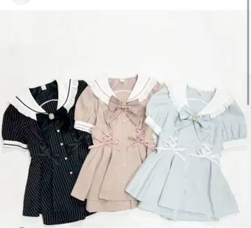 시크릿허니 허리 레이스업 세일러 셋업 블랙