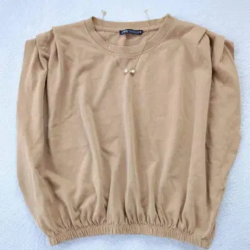 ZARA 숏 기장 프렌치 슬리브 코튼 니트 티셔츠 모드 M