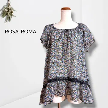 [로자 로마] 꽃무늬 튜닉 원피스 프릴 루즈핏 봄/여름 코디 M