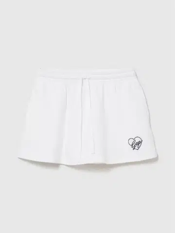 프렌치 테리 하트 GAP 로고 미니 스커트 화이트