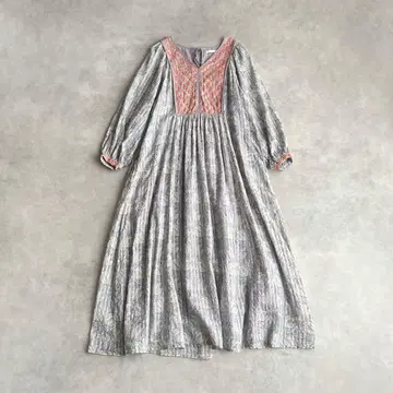 누 킷테 파 렉스 튤립 요크 자수 드레스 S