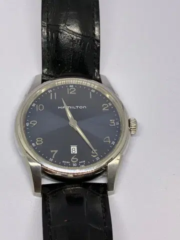 해밀턴 손목시계 다크 블루 가죽