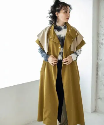 OSMOSIS 오즈모시스 베스트 트렌치 판초 베스트 MIX