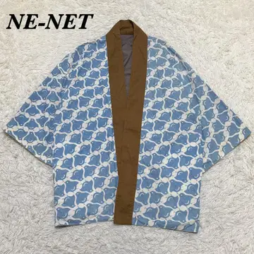 NE-NET 파도 하운드투스 체크 하피 코트 2 스카이블루 리버서블