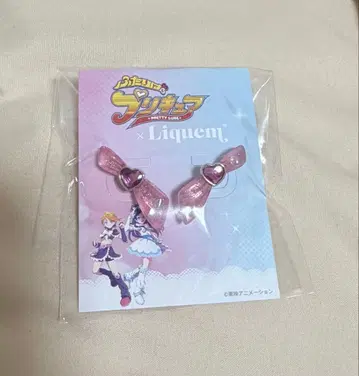 빛의 전사 프리큐어 x Liquem 리본 귀걸이 핑크