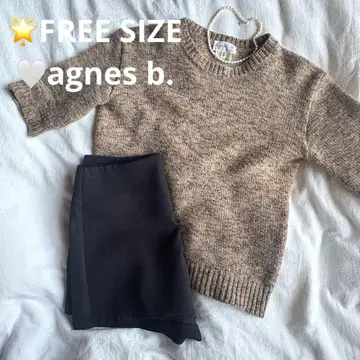 agnes b. Paris 반팔 니트 베이지