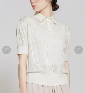 시스루 니트 폴로 풀오버 반팔