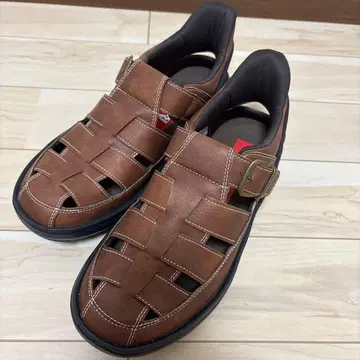 Bobson 브라운 가죽 샌들