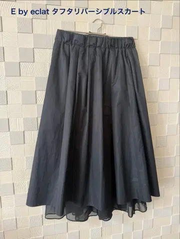 E by eclat 타프타 리버서블 스커트(블랙 36)